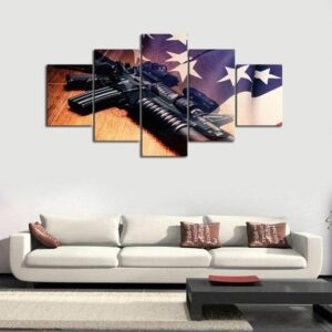 2Nd Amendment 02 - Army 5 Panel Canvas Art Wall Decor