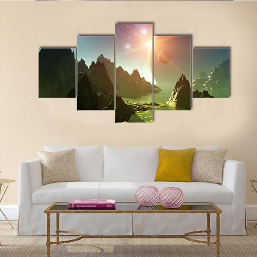 3D Fantasy Landscape - Gaming 5 Panel Canvas Art Wall Decor 3D Fantasy Landscape - Gaming 5 Panel Canvas Art Wall Decor