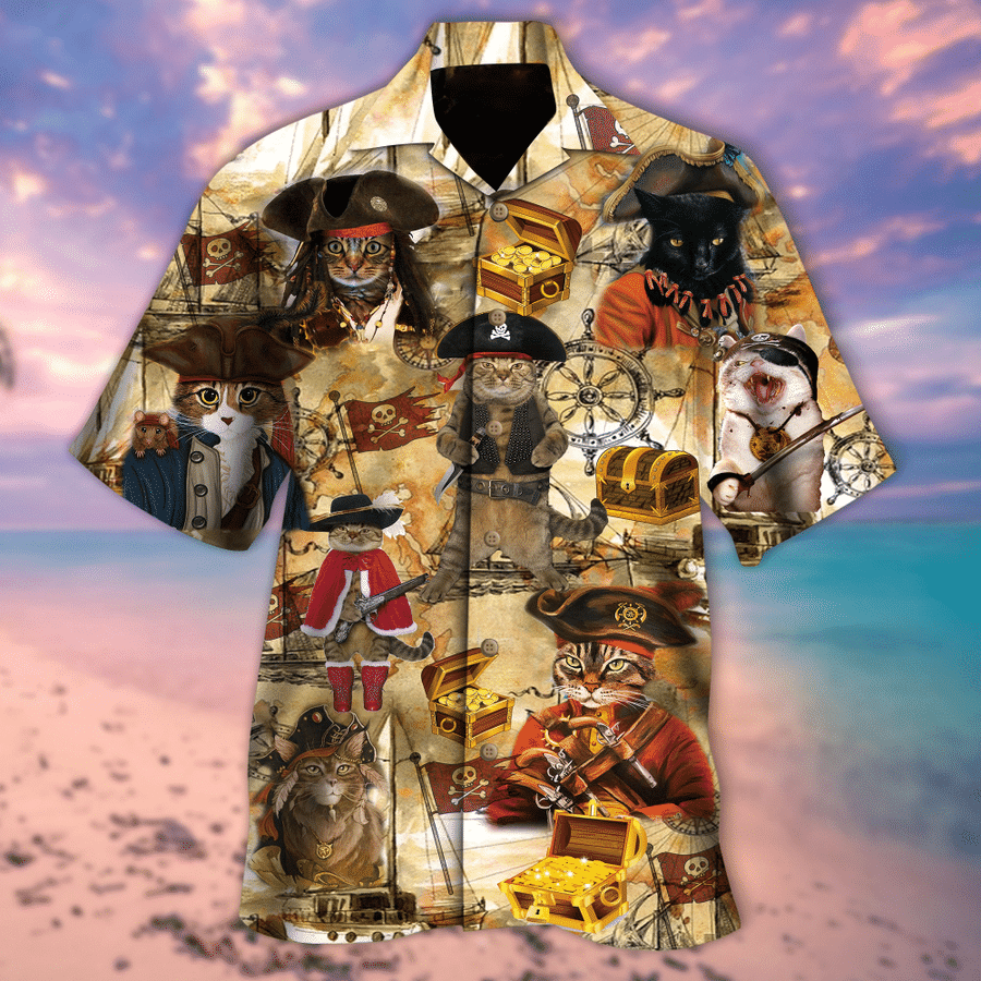 A Treasure Hunting Cat Hawaiian Shirt A Treasure Hunting Cat Hawaiian Shirt