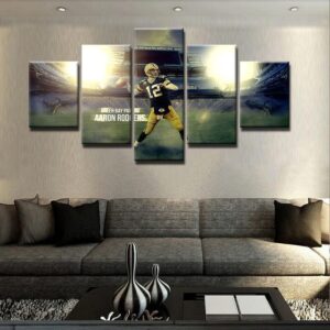 Aaron Rodgers Green Bay Packers - Sport 5 Panel Canvas Art Wall Decor