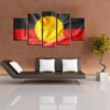 Aboriginal Flag - Abstract 5 Panel Canvas Art Wall Decor
