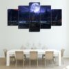 Abstract Blue Sky White Moon Landscape - Nature 5 Panel Canvas Art Wall Decor