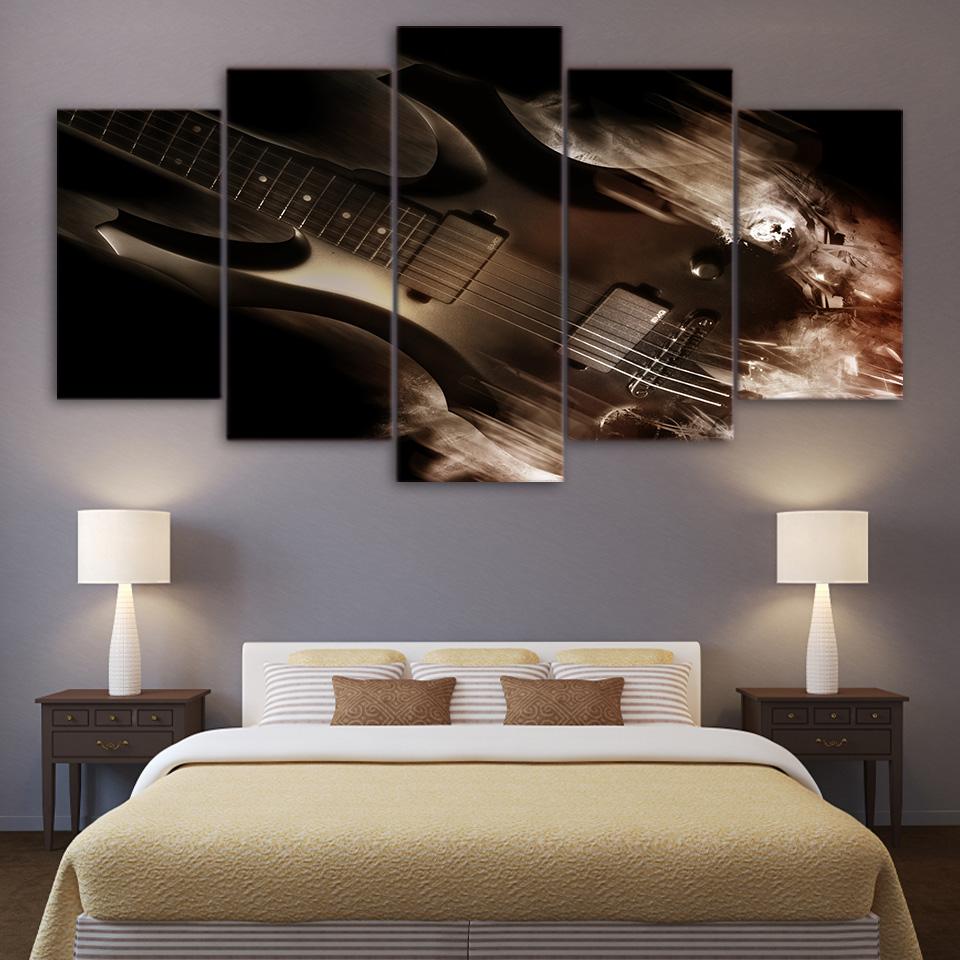 Abstract Classical Guitar - Music 5 Panel Canvas Art Wall Decor Abstract Classical Guitar - Music 5 Panel Canvas Art Wall Decor