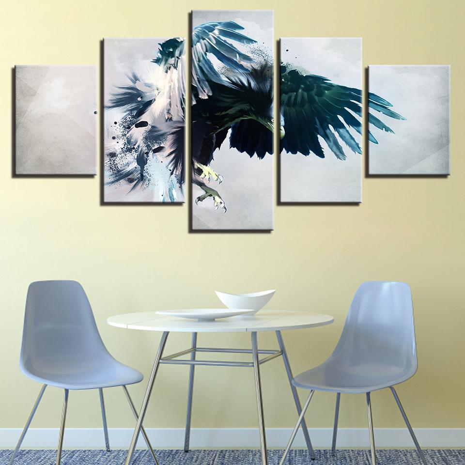 Abstract Eagle - Animal 5 Panel Canvas Art Wall Decor Abstract Eagle - Animal 5 Panel Canvas Art Wall Decor