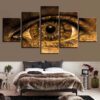Abstract Eye Clock - Abstract 5 Panel Canvas Art Wall Decor