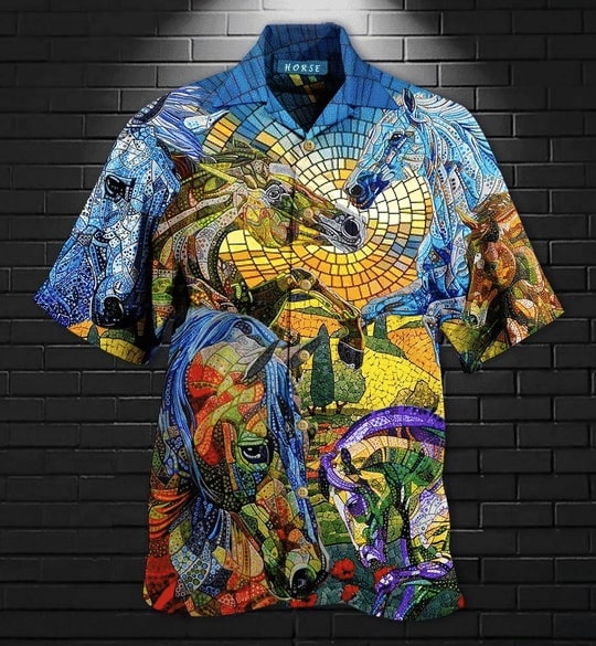 Abstract Horse All Over Printed Hawaiian Shirt Abstract Horse All Over Printed Hawaiian Shirt