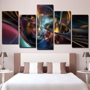 Abstract Large - Abstract 5 Panel Canvas Art Wall Decor