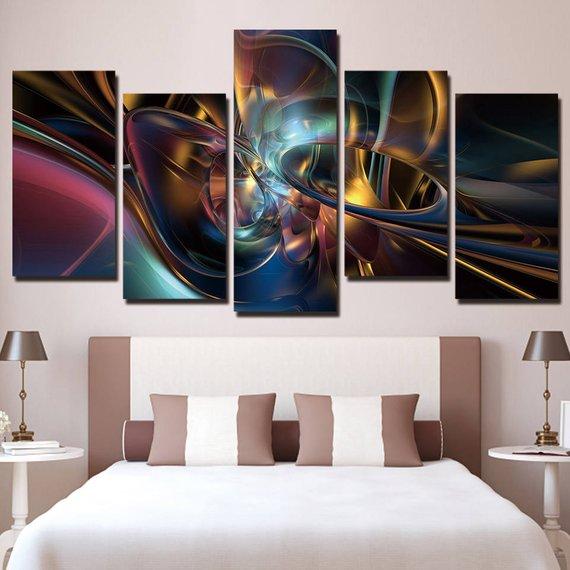 Abstract Large - Abstract 5 Panel Canvas Art Wall Decor Abstract Large - Abstract 5 Panel Canvas Art Wall Decor