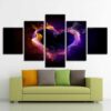 Abstract Love Heart - Abstract 5 Panel Canvas Art Wall Decor
