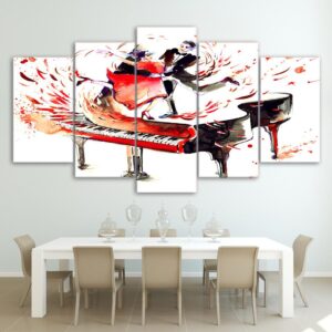 Abstract Piano - Music 5 Panel Canvas Art Wall Decor