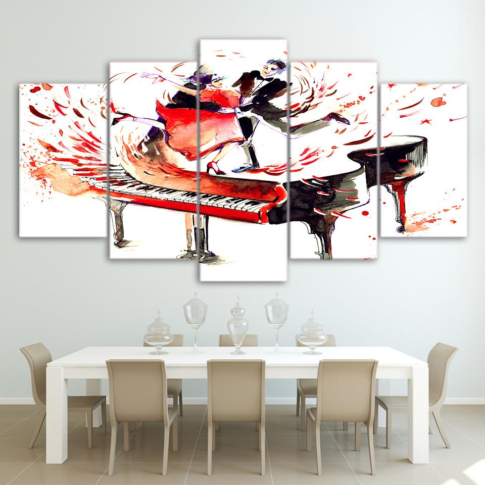 Abstract Piano - Music 5 Panel Canvas Art Wall Decor Abstract Piano - Music 5 Panel Canvas Art Wall Decor