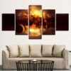 Abstract Pieces Universe Space Planet - Space 5 Panel Canvas Art Wall Decor