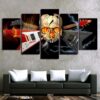 Abstract skull and guitar - Music 5 Panel Canvas Art Wall Decor