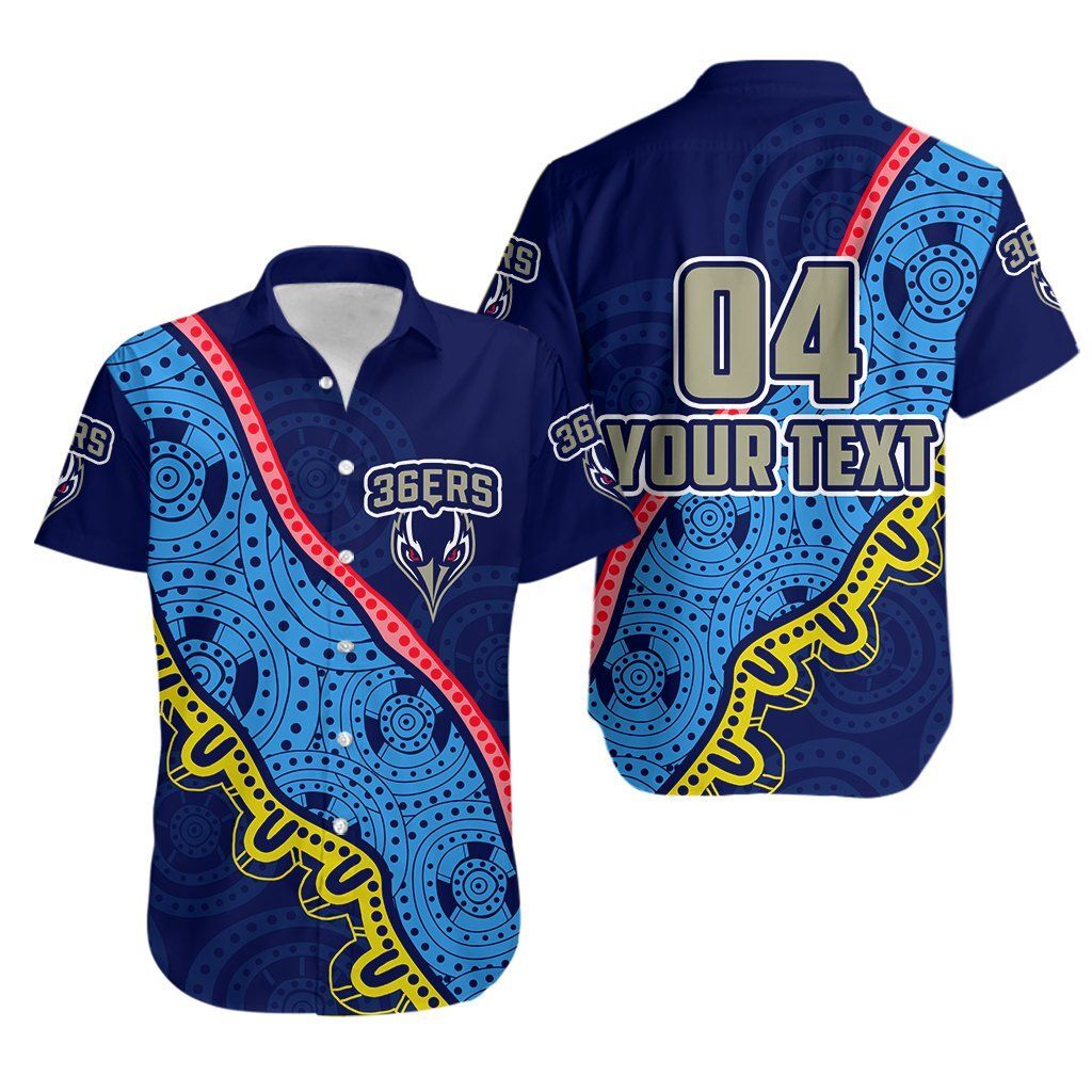 Adelaide 36Ers Indigenous Blue Personalized Custom Name Hawaiian Shirt Adelaide 36Ers Indigenous Blue Personalized Custom Name Hawaiian Shirt