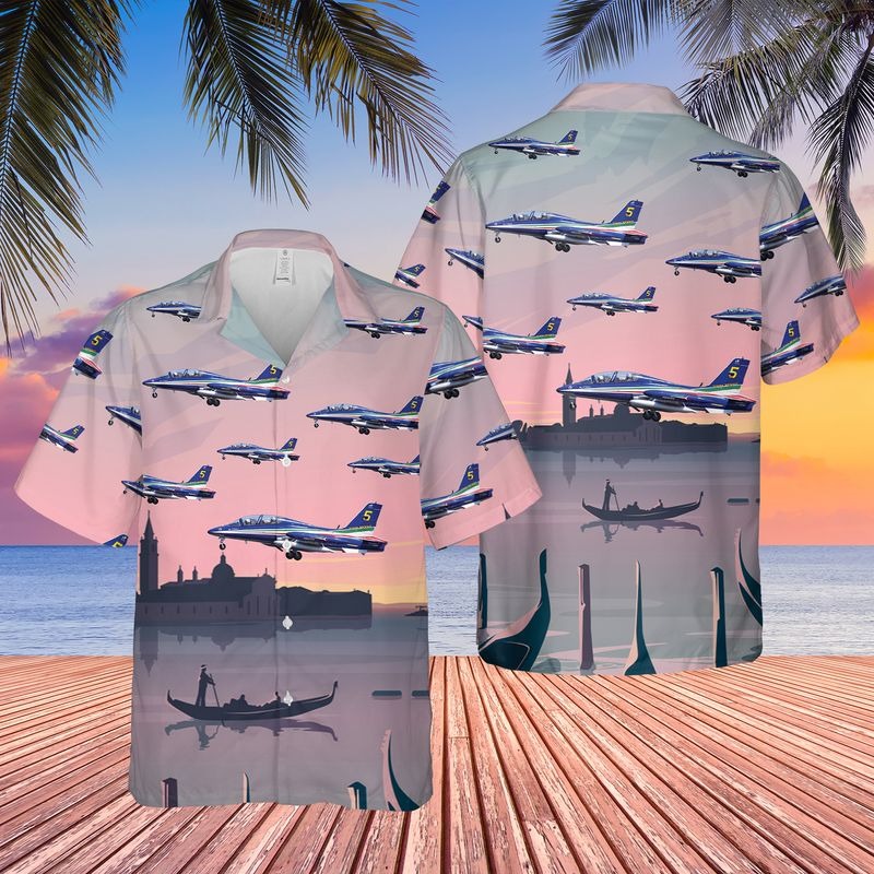 Aermacchi Mb-339 Italian Air Force Hawaiian Shirt Aermacchi Mb-339 Italian Air Force Hawaiian Shirt