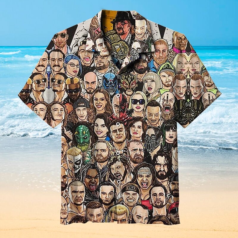 Aew Roster Short Sleeve Hawaiian Shirt Aew Roster Short Sleeve Hawaiian Shirt