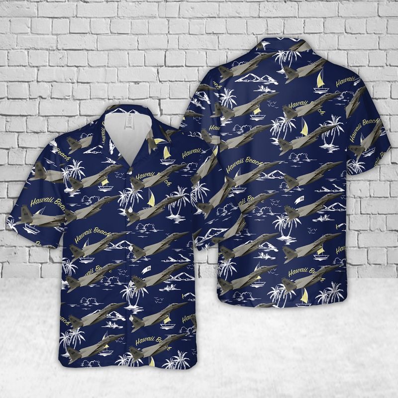 Air Force F-15C Eagle Massachusetts Air National Guard Hawaiian Shirt Air Force F-15C Eagle Massachusetts Air National Guard Hawaiian Shirt