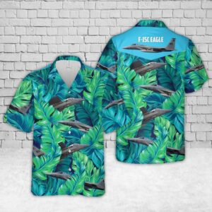 Air Force F-15C Eagle Massachusetts Tropical Hawaiian Shirt