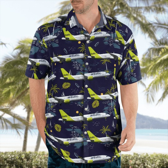 Airbaltic Bombardier Cseries Cs300 Hawaiian Shirt Airbaltic Bombardier Cseries Cs300 Hawaiian Shirt