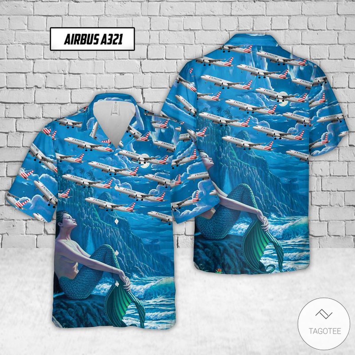Airbus A321 American Airlines Hawaiian Shirt Airbus A321 American Airlines Hawaiian Shirt