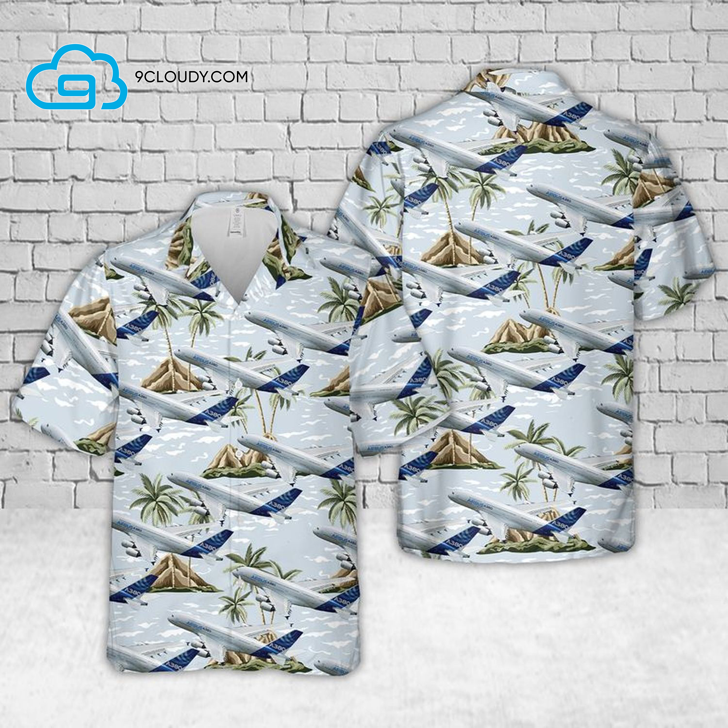 Airbus A380 Palm Tree Full Print Hawaiian Shirt Airbus A380 Palm Tree Full Print Hawaiian Shirt