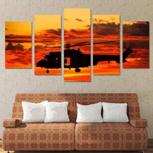 Airbus H225M Eurocopter Ec725 Caracal - Aircraft 5 Panel Canvas Art Wall Decor