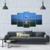 Aircraft Approach And Landing - Airplane 5 Panel Canvas Art Wall Decor