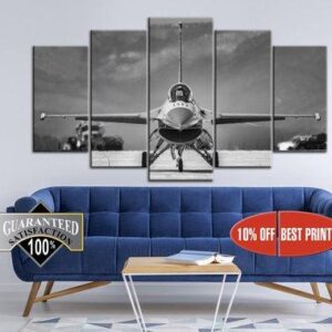 Aircraft Aviation Fighter Air - Airplane 5 Panel Canvas Art Wall Decor