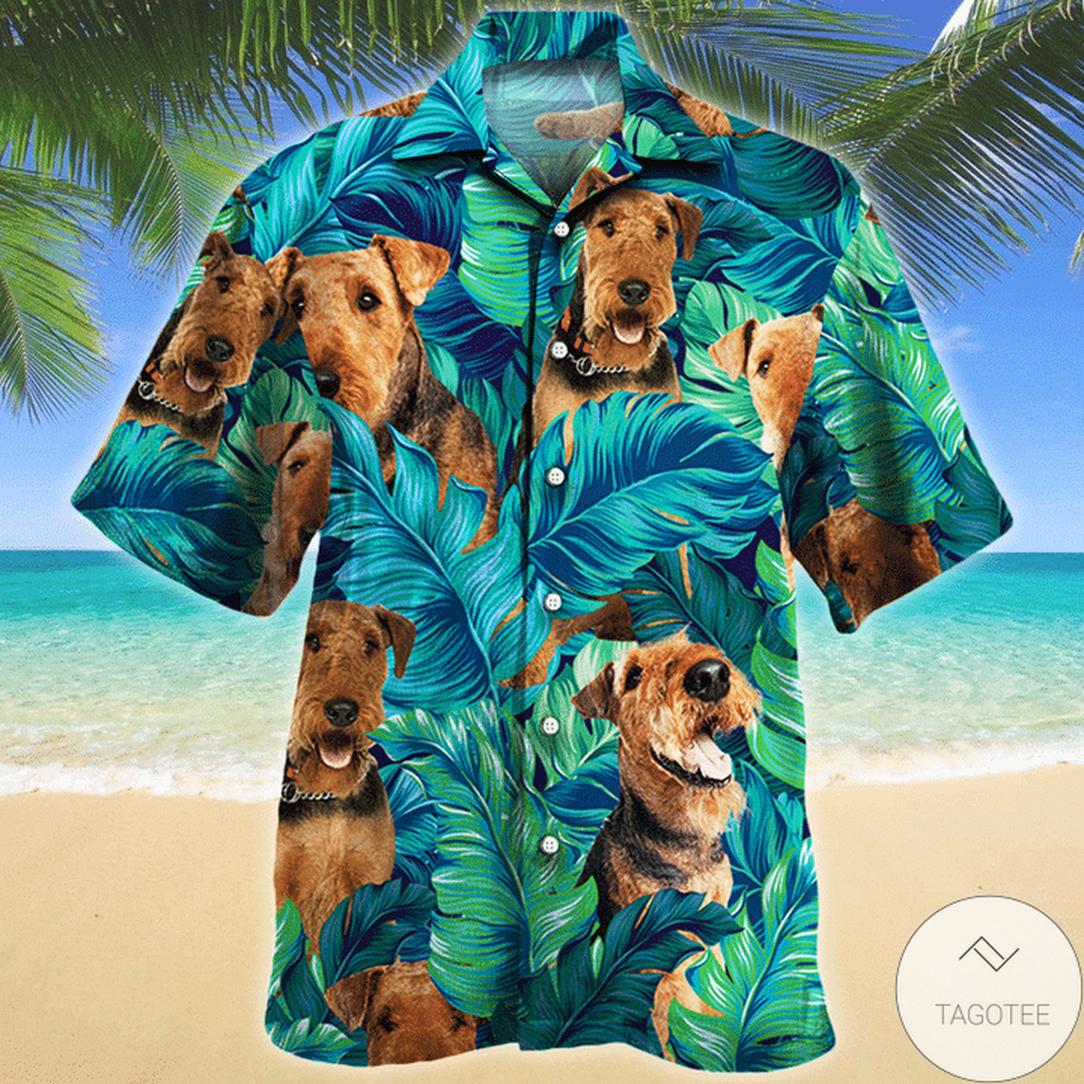 Airedale Terrier Dog Lovers Hawaiian Shirt Airedale Terrier Dog Lovers Hawaiian Shirt