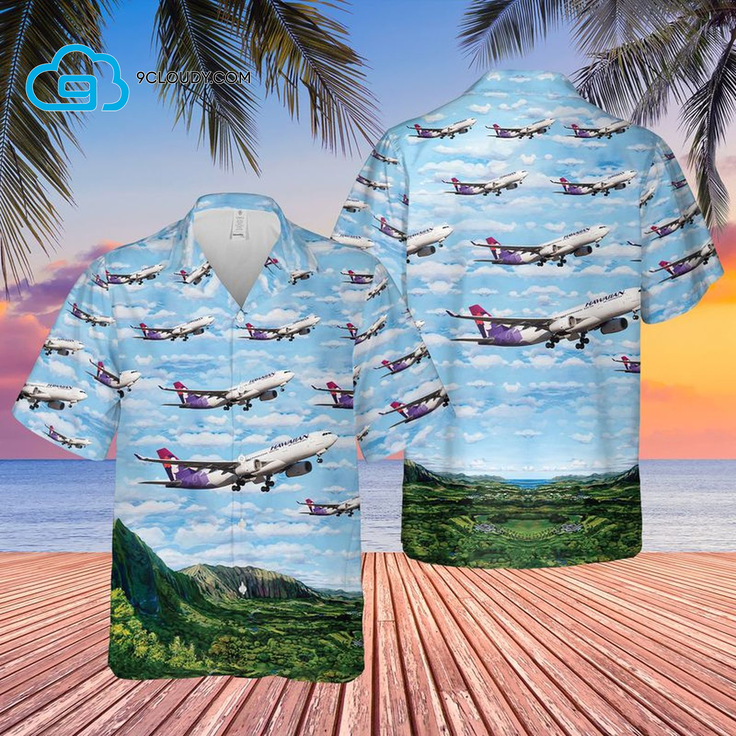 Airlines Airbus A330-243 Full Print Hawaiian Shirt Airlines Airbus A330-243 Full Print Hawaiian Shirt