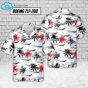 Airlines Boeing 717-200 Palm Tree Hawaiian Shirt