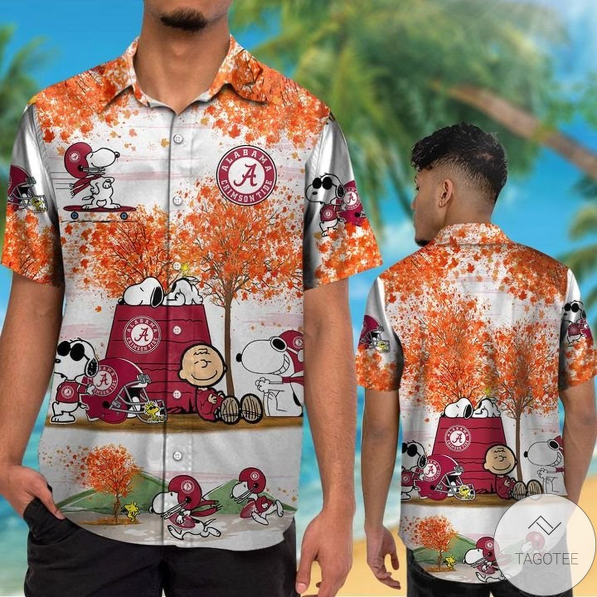 Alabama Crimson Tide Snoopy Autumn Hawaiian Shirt Alabama Crimson Tide Snoopy Autumn Hawaiian Shirt