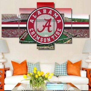Alabama Crimson Tide Stadium 3 - Sport 5 Panel Canvas Art Wall Decor