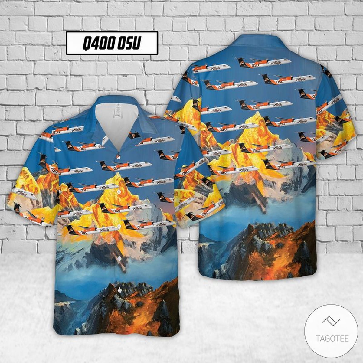 Alaska Airline Q400 Osu Hawaiian Shirt Alaska Airline Q400 Osu Hawaiian Shirt