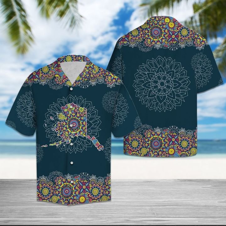 Alaska Mandala Hawaiian Shirt Summer Button Up Alaska Mandala Hawaiian Shirt Summer Button Up
