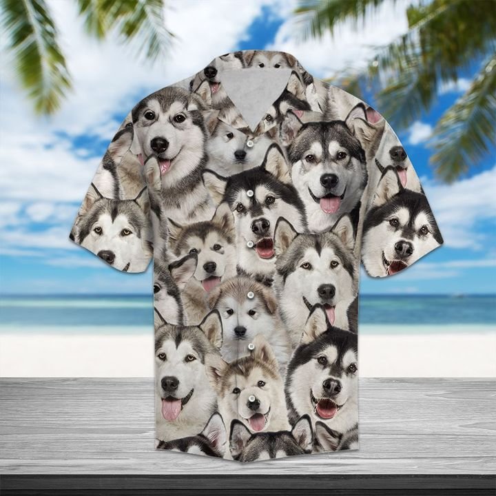 Alaskan Malamute Hawaiian Shirt Summer Button Up Alaskan Malamute Hawaiian Shirt Summer Button Up