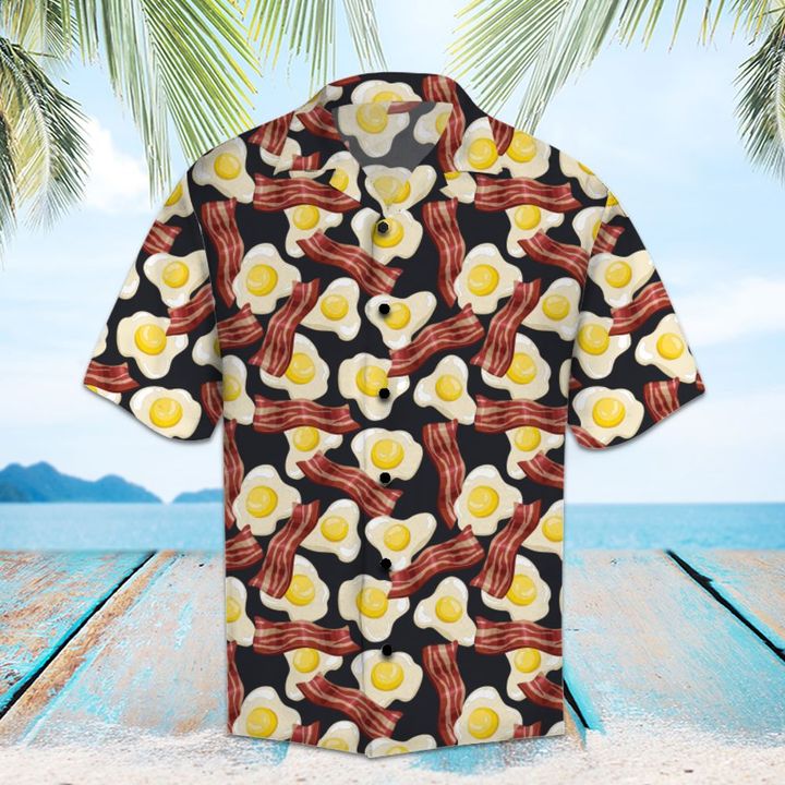 Amazing Bacon And Fried Eggs Hawaiian Shirt Summer Button Up Amazing Bacon And Fried Eggs Hawaiian Shirt Summer Button Up
