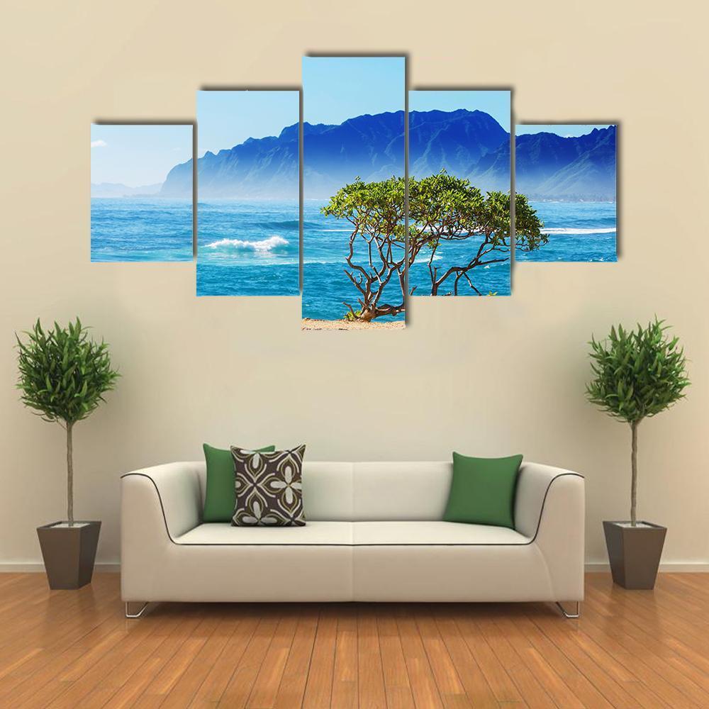 Amazing Hawaiian Beach - Naure 5 Panel Canvas Art Wall Decor Amazing Hawaiian Beach - Naure 5 Panel Canvas Art Wall Decor