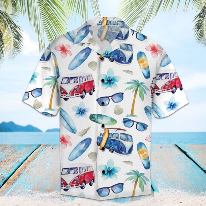 Amazing Hippie Bus Hawaiian Shirt Summer Button Up Amazing Hippie Bus Hawaiian Shirt Summer Button Up