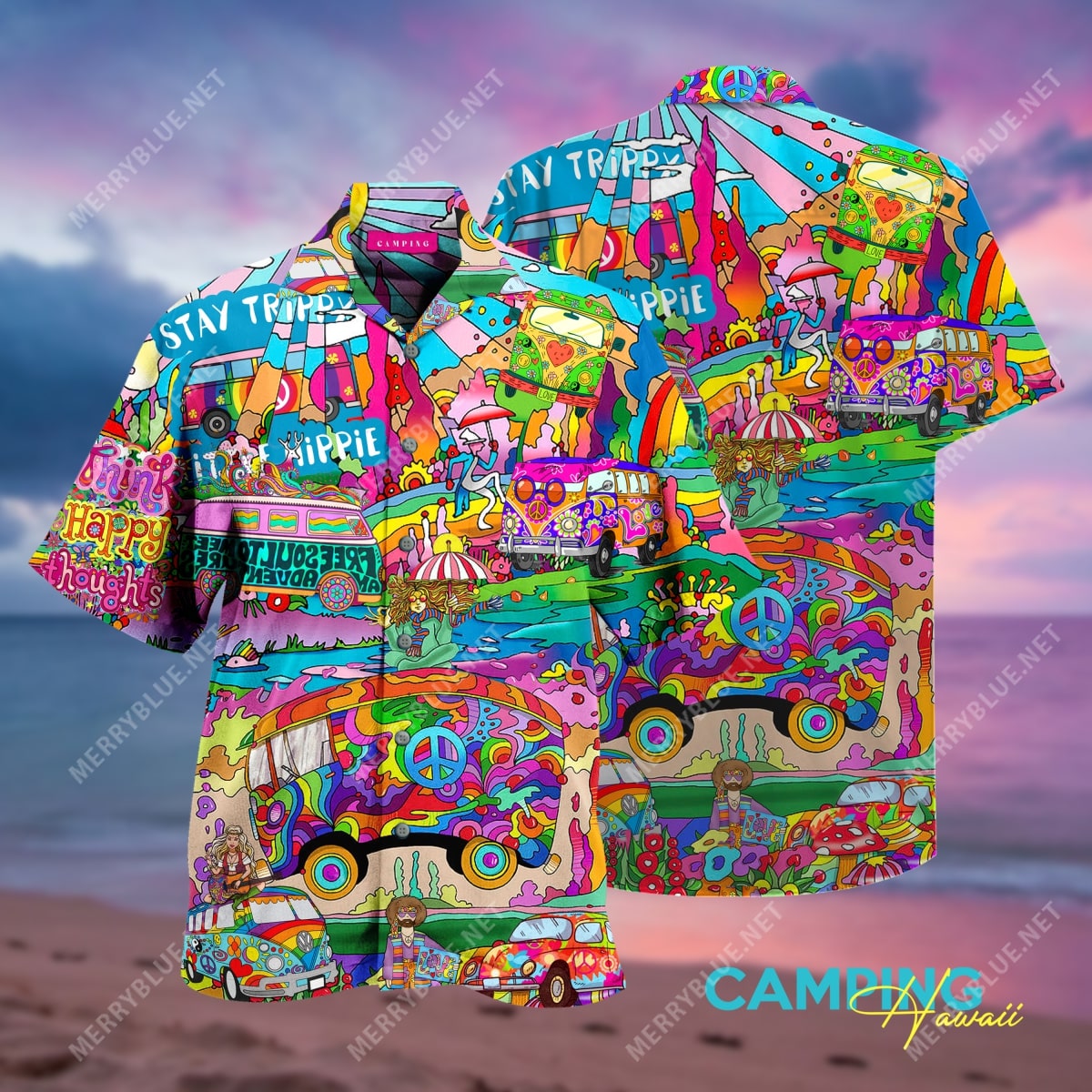 Amazing Hippie Camping All Over Printed Hawaiian Shirt Amazing Hippie Camping All Over Printed Hawaiian Shirt