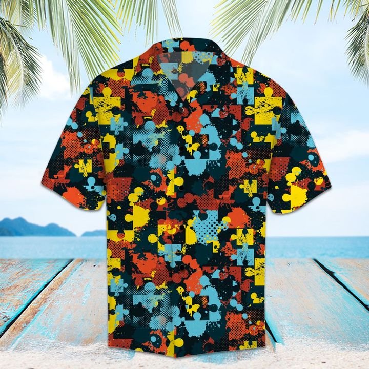 Amazing Jigsaw Puzzle Hawaiian Shirt Summer Button Up Amazing Jigsaw Puzzle Hawaiian Shirt Summer Button Up
