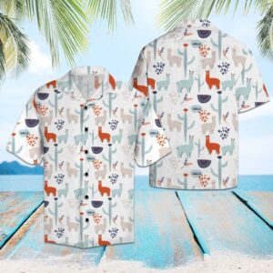 Amazing Llama Hawaiian Shirt Summer Button Up