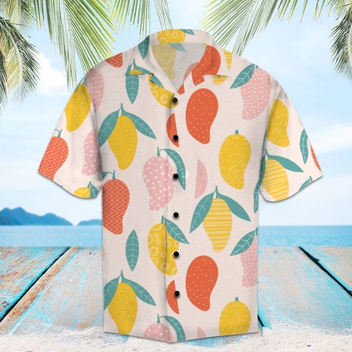 Amazing Mango Hawaiian Shirt Summer Button Up Amazing Mango Hawaiian Shirt Summer Button Up