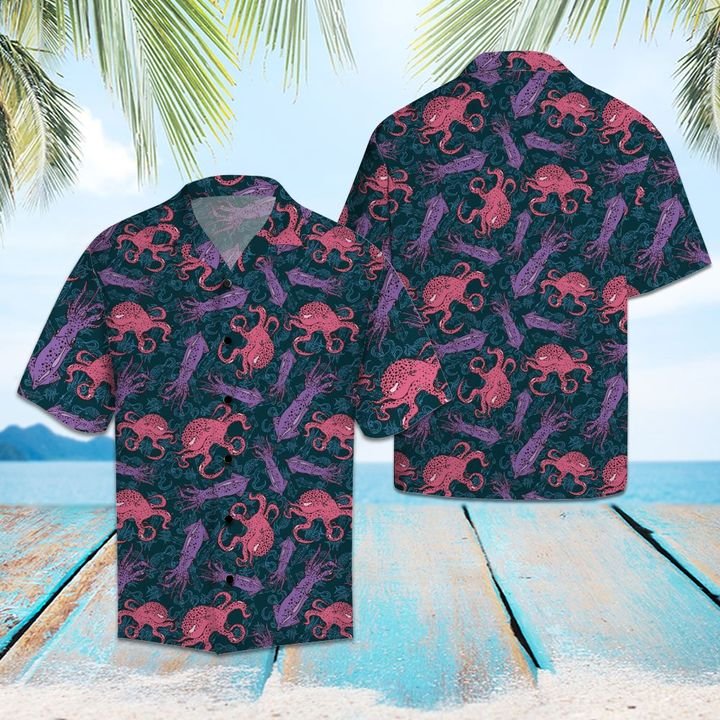 Amazing Octopus Hawaiian Shirt Summer Button Up Amazing Octopus Hawaiian Shirt Summer Button Up