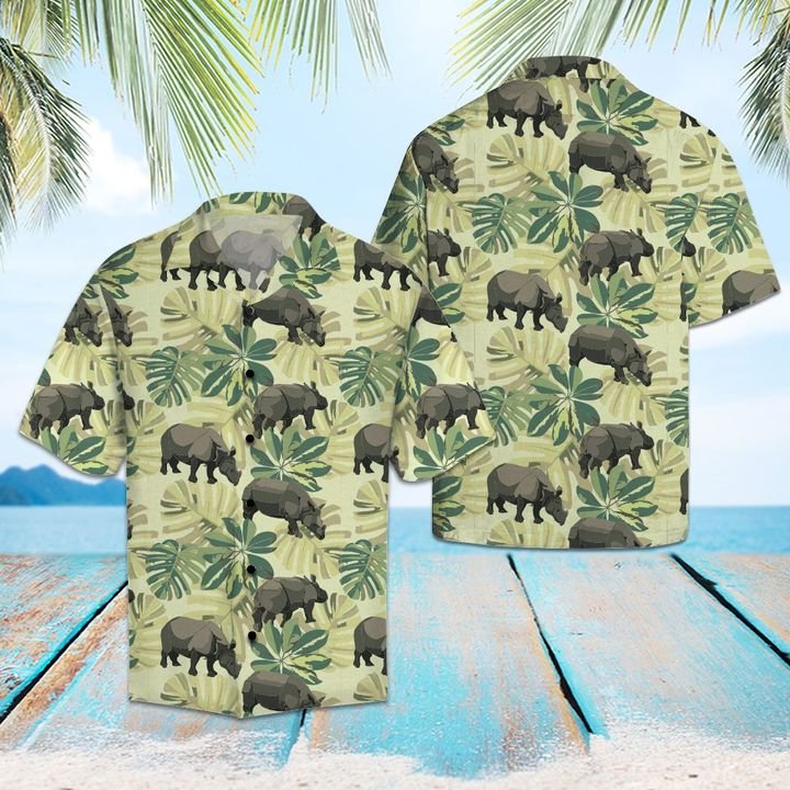 Amazing Rhino Hawaiian Shirt Summer Button Up Amazing Rhino Hawaiian Shirt Summer Button Up