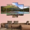 Amazing River Flowing In Canadian Rockies - Nature 5 Panel Canvas Art Wall Decor