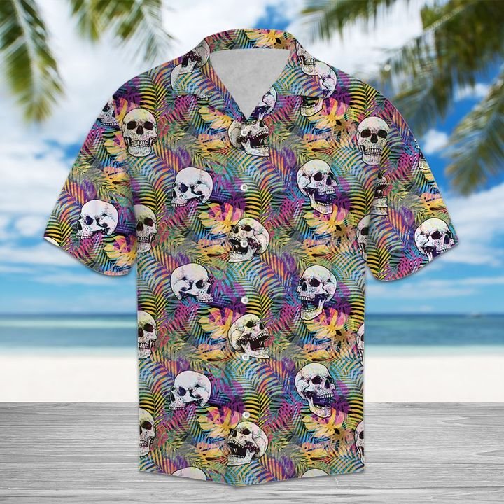 Amazing Skulls Hawaiian Shirt Summer Button Up Amazing Skulls Hawaiian Shirt Summer Button Up