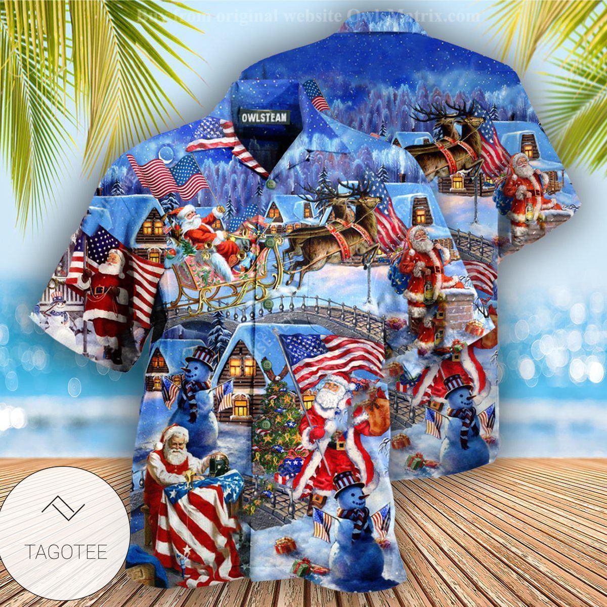 America Christmas Patriotic Santa Claus Edition Hawaiian Shirt America Christmas Patriotic Santa Claus Edition Hawaiian Shirt