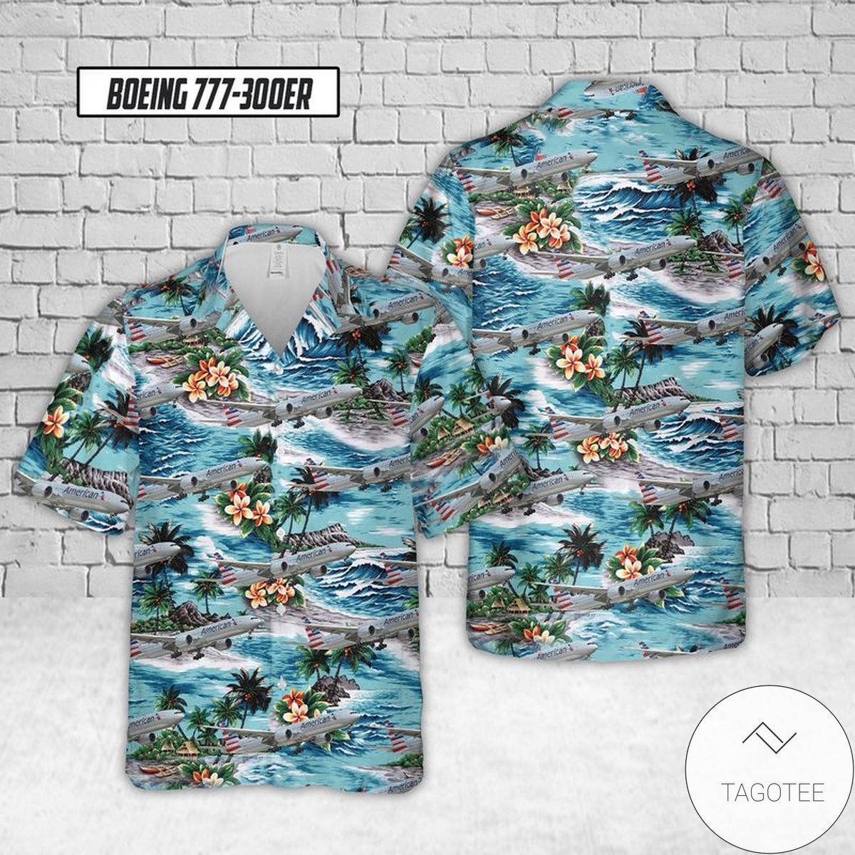 American Airlines Boeing 777-300Er Hawaiian Shirt American Airlines Boeing 777-300Er Hawaiian Shirt