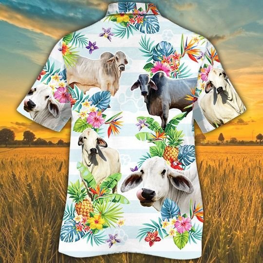 American Brahman Tropical Flower Hawaiian Shirt American Brahman Tropical Flower Hawaiian Shirt